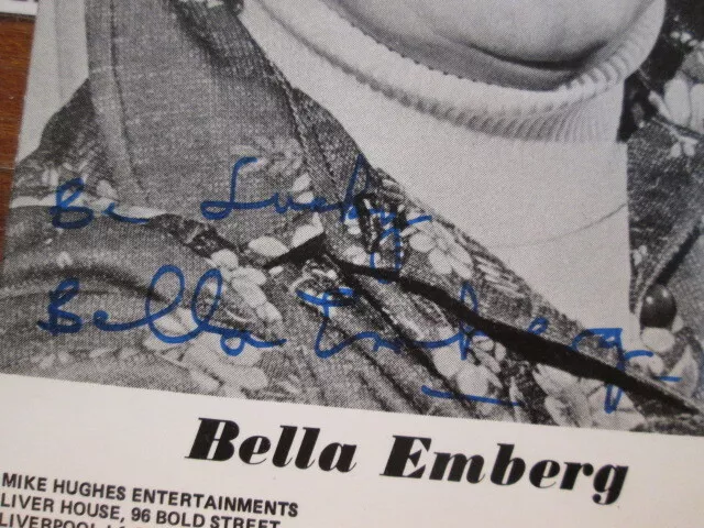 Original Autograph Bella Emberg english comedy actress 1937-2018 /// Autogramm A 3