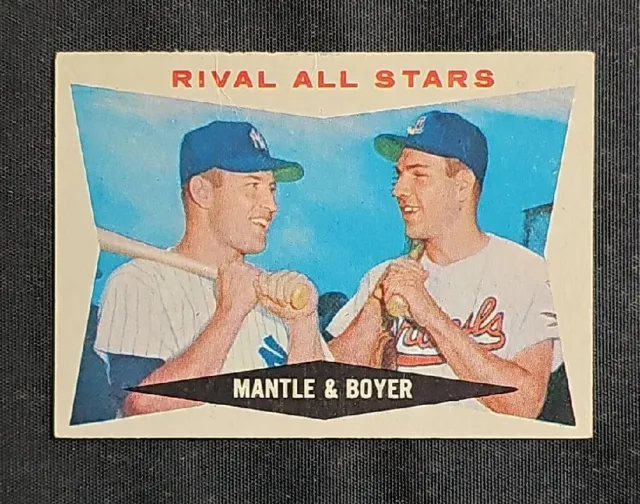 1960 Topps Rival All Stars #160 Mickey Mantle Yankees Ken Boyer Cardinals