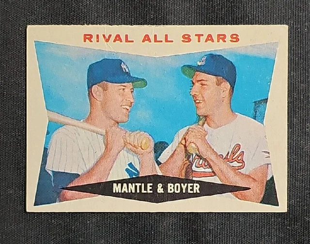 1960 Topps Rival All Stars #160 Mickey Mantle Yankees Ken Boyer Cardinals 1960 Topps Rival All Stars #160 Mickey Mantle Yankees Ken Boyer Cardinals