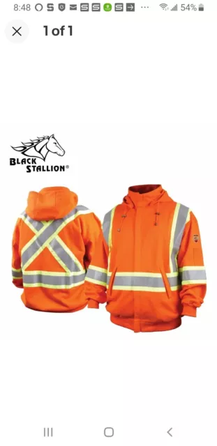 Revco Black Stallion TruGuard 200 FR Hooded Sweatshirt JF1332-M  Orange w/Reflec