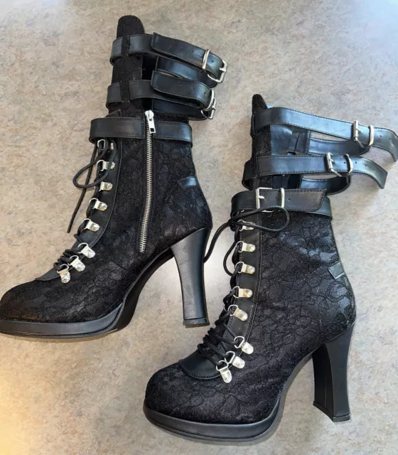 Corset laced crypto gothic ankle boot online