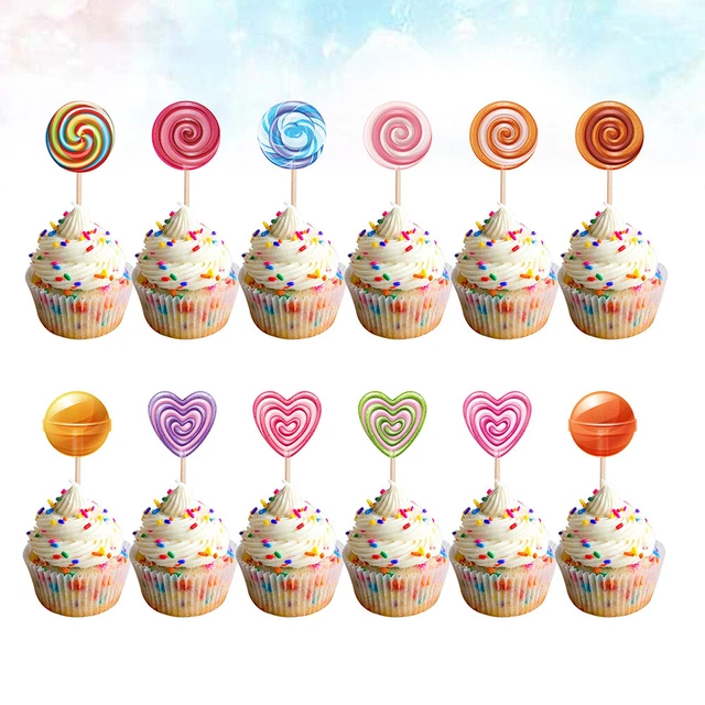 24 un. palillos de pastel de cumpleaños palillos de dientes de fruta