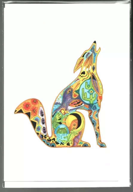 COYOTE - Doddle by Cherokee artist Sue Coccia - New 6" x 9" Art Card