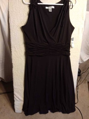 AA Studio AA Womens A Line Dress Black Knee Length Stretch Sleeveless 14W New