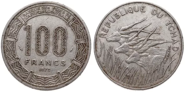 Tschad - Tchad 100 Franken 1978 - Nickel, 7g, ø 25.5mm KM# 3