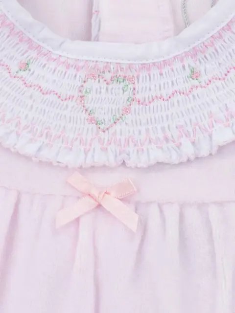 Tuta da pigiama stile spagnolo bambina neonata in crescita fiori cuore soffocato rosa 3-6 6-9