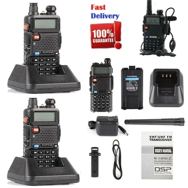2 PACK PORTABLE Radio Scanner Handheld Police Transceiver VHF FM EMS