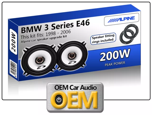 BMW 3 Series E46 Front Door speakers Alpine 13cm 5.25" car speaker kit 200W Max