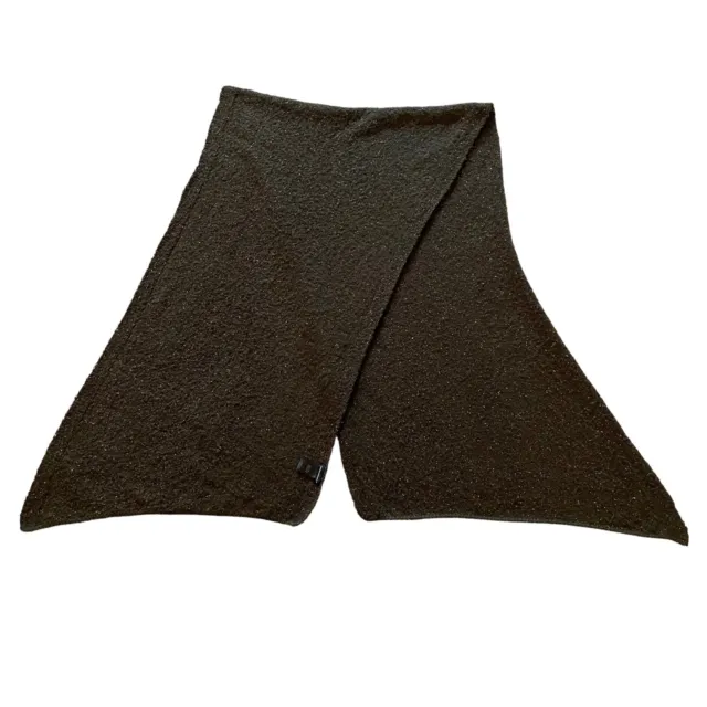Anthropologie Green Boucle Knit Scarf Blanket Shawl Wrap 84” x 24” Rustic Boho