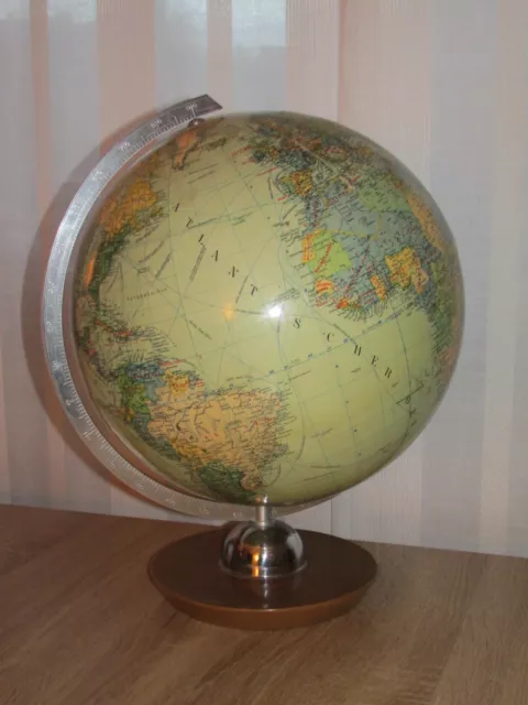 Globus - JRO - Maßstab 1:40.000 - Durchmesser: 40 cm - Sockel: Holz/Chrom