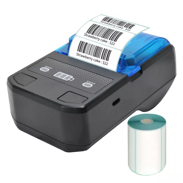 Portable 58mm Thermal Label Maker    Label Printer Barcode C7P0