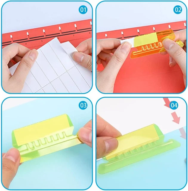 60PCS HANGING FILE Folder Tabs with Repositionable Labels for Quick ...