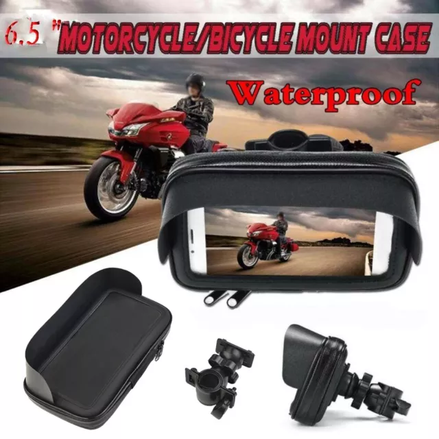 360° Bicycle Motor Bike Waterproof Phone Case Mount Holder For 6.5in Phone