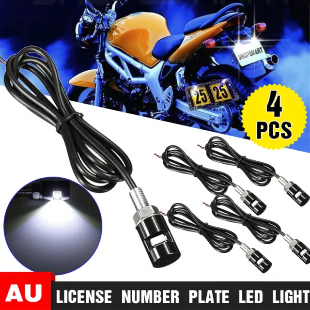 4PCS LED License Number Plate Light Screw Bolt Bulbs SMD For Car Motorcycle