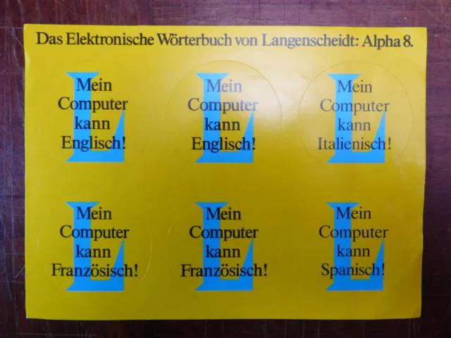 Langenscheidt Alpha 8 Elektronisches Wörterbuch 6 Aufkleber Ø4,5cm Fremdsprache