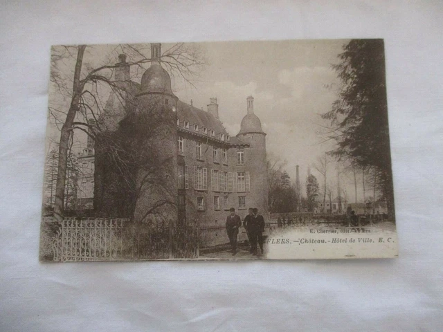Cpa Green Back Ornament 61 Flers Chateau City Hotel