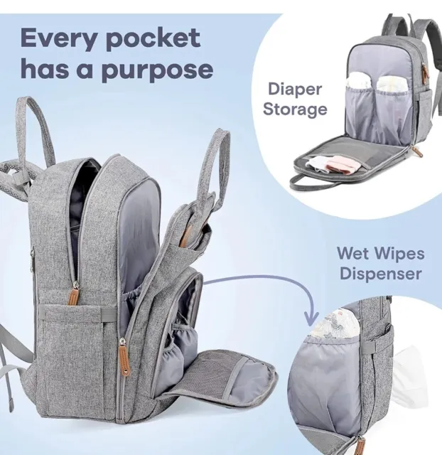 Diaper Bag Backpack RUVALINO Multifunction Travel Back Pack Maternity Baby ⬇️ 3