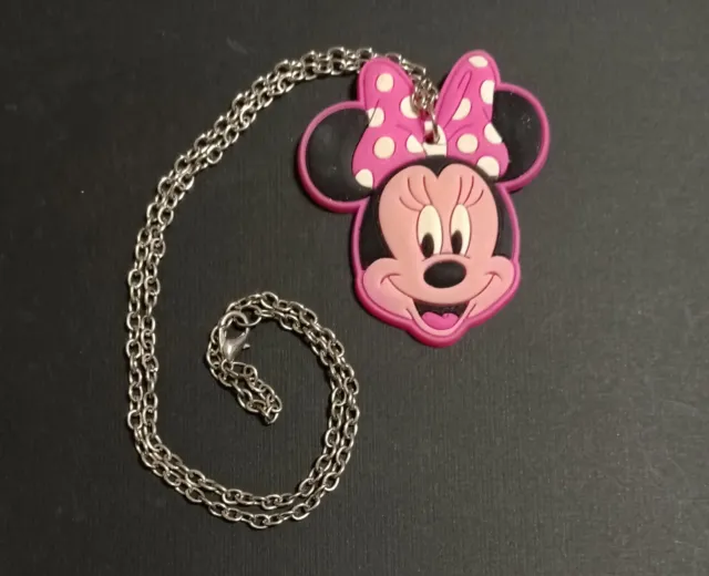 2" Disney Minnie Mouse Head Kids Girls Necklace
