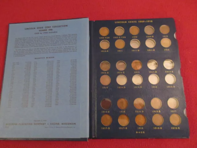 62 Coins Partial Set 1909 to 1940 Lincoln Head Wheat Pennies US Coins
