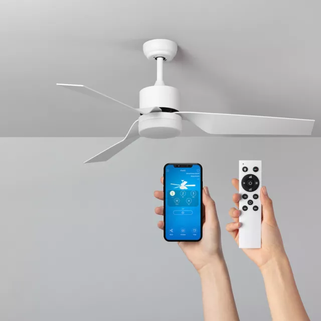 Ventilateur de Plafond Silencieux Minimal PRO Blanc 132cm Moteur DC WiFi