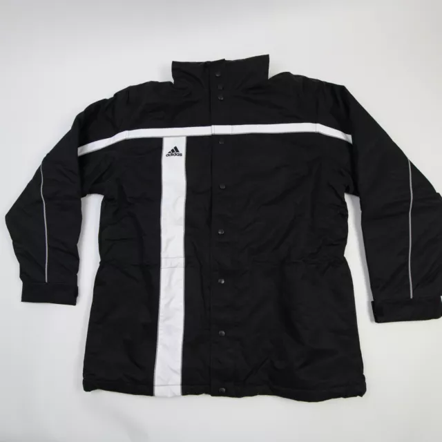 adidas Winter Jacket Men's L Large Black/White New Hideaway Hood Stripe
