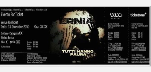 Ernia 2 BIGLIETTI concerto ROMA 26 Marzo 2023 Palazzo dello sport.