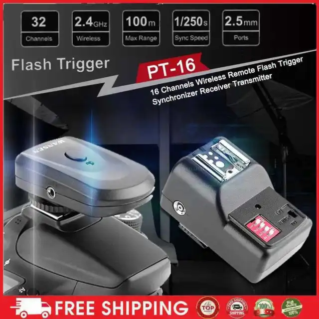 Lámpara de flash 16 canales radio inalámbrica control remoto Speedlite obturador disparador de flash