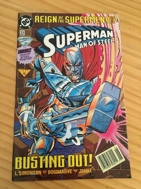 Superman Man Of Steel # 22 Vf Dc Comics 1993 Newsstand Copy