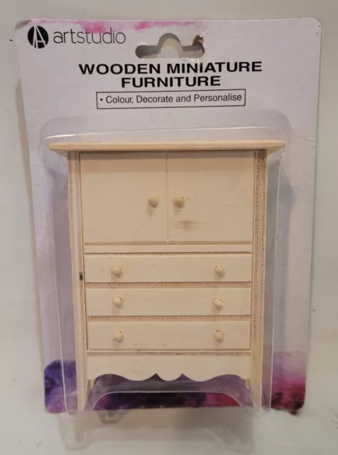 Bare Wood Chest Of Drawers 1:12th Scale New In Box Dolls House