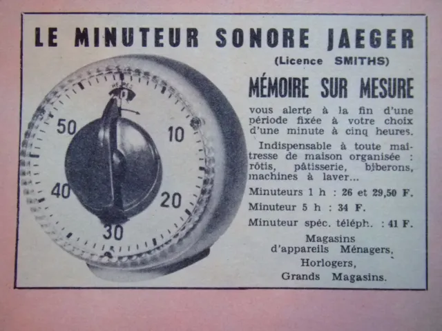 Publicité Jaeger Le Minuteur Sonore Memoire Sur Mesure Licence Smiths
