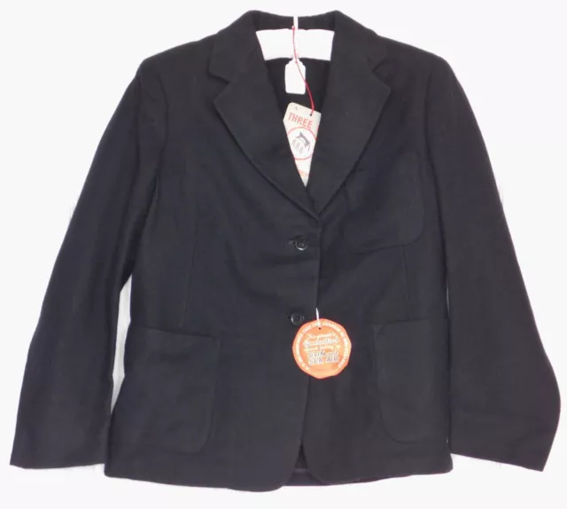Blazer vintage ragazze NERO uniforme scolastica INUTILIZZATA 32" Tre Rs Arthur Howard B5