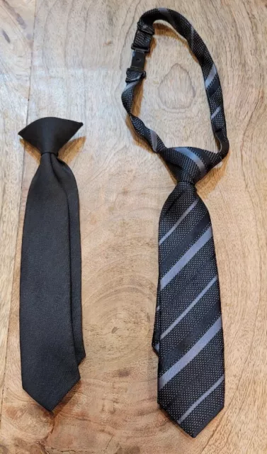 Toddler  Neck Ties (2) Children Place Striped Black Tie, Neck Tie