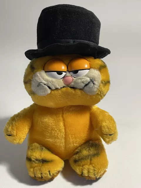 Dakin Garfield Cartoon Cat In Top Hat Collectable Plush Soft Toy Vintage 1981