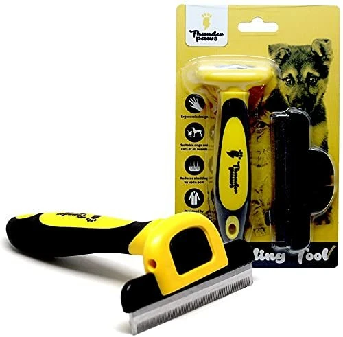 Dog & Cat Deshedding Tool Pet Grooming Brush - Reduces Shedding up to 90 Percent