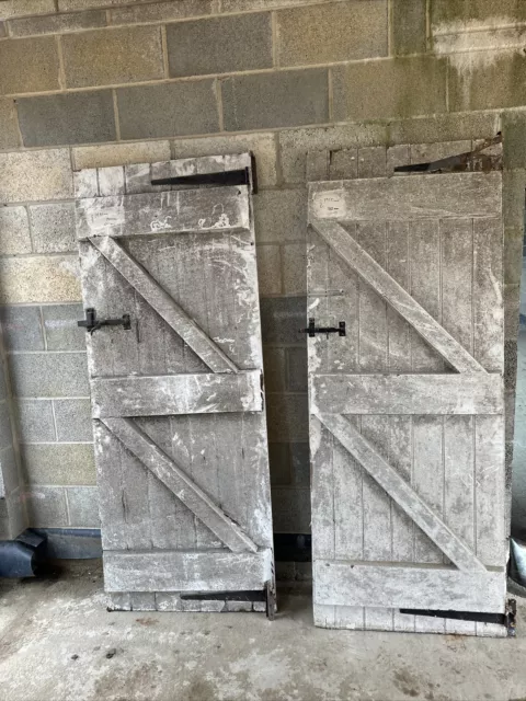 Old Internal Painted Plank Ledge & Brace Door Reclaimed, Multiple Size Options