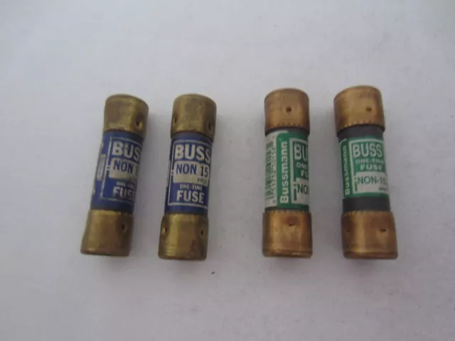 Lot De 4 Buss Bussmann NON-15 NON15 Fusibles 15 Amp Testé
