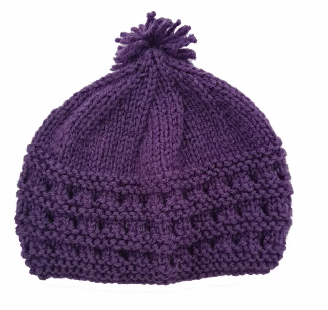 Chapeau bébé bobble beanie double tricot hiver chaud garçon fille bonnet nouveau-né