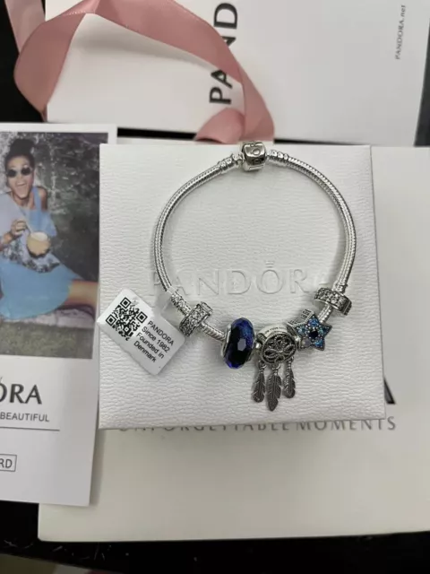 Pandora 925 Silver Bracelet Star Charm 7.5 Inch New With Box