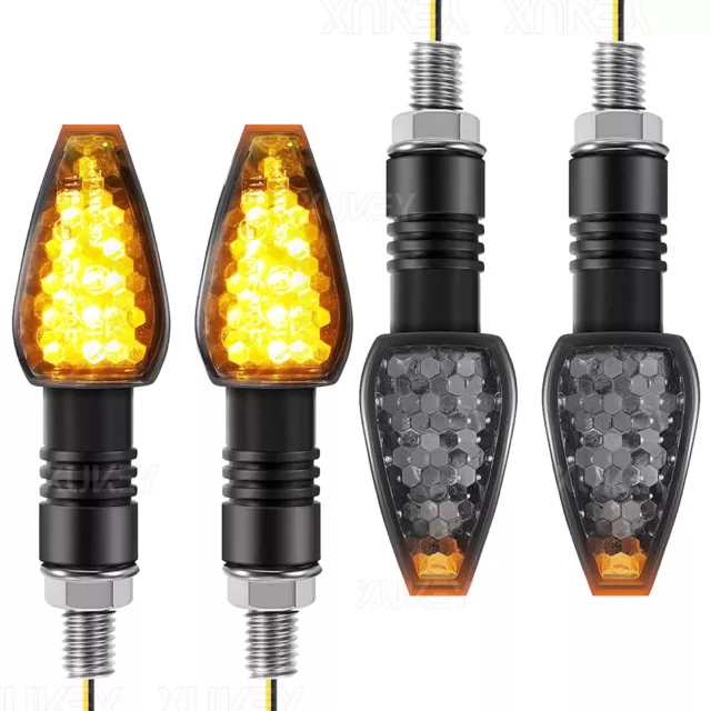 4 LED Miniblinker Motorrad Blinker Universal vorne hinten schwarz 12V E-GeprüFt 3