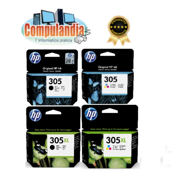 HP 305 Nero, HP 305 Colori, HP 305XL Nero, HP 305XL Colori - Cartucce ORIGINALI