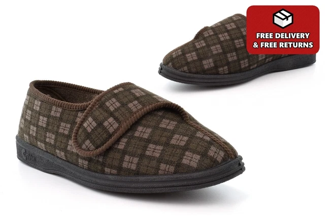 Pantofole da uomo larghe vestibilità da uomo lavabili da uomo con chiusura touch taglia