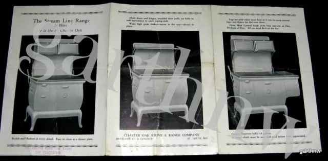 CHARTER OAK ca 1928 PORCELAIN CAST STREAM LINE 80 STOVE & RANGE CATALOG ADVERT