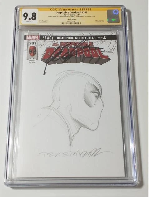 Despicable Deadpool 287 SS 9.8 Signed & Sketch Mark Texeira Signed Liefeld Despicable Deadpool 287 SS 9.8 Signed & Sketch Mark Texeira Signed Liefeld