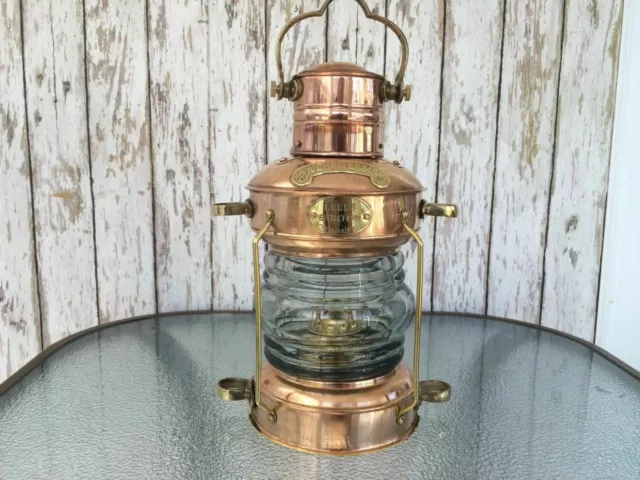 Messing & Kupfer Anker Öl Lampe Nautisch Maritime Schiff Laterne Boot Design