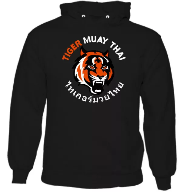 TIGER MUAY THAI HOODIE MMA UFC Martial Arts Phuket Thailand Training Top Gym