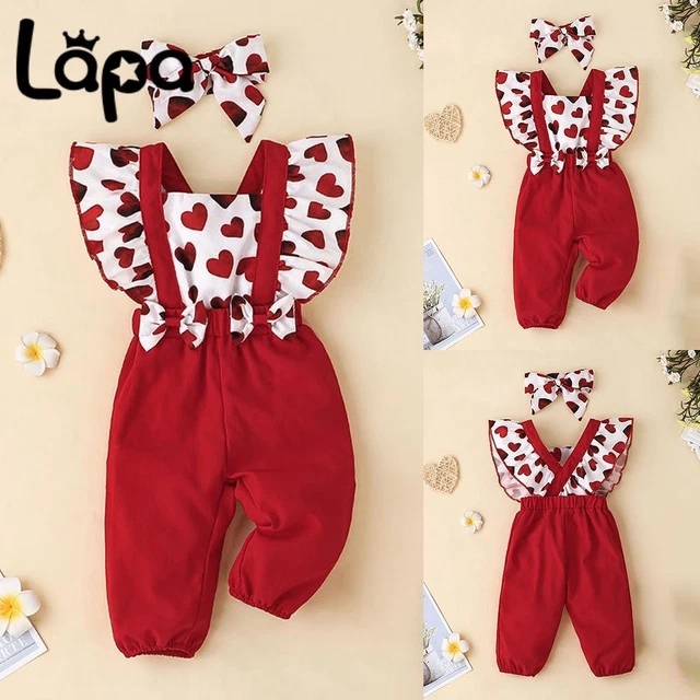 Newborn Baby Girls Polka Dot Ruffle Frill Bodysuit Jumpsuit Bib Pants Headband