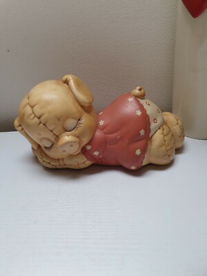 Vintage Cute Piglet Pig Girl Figurine Ornament Decorative Ceramic