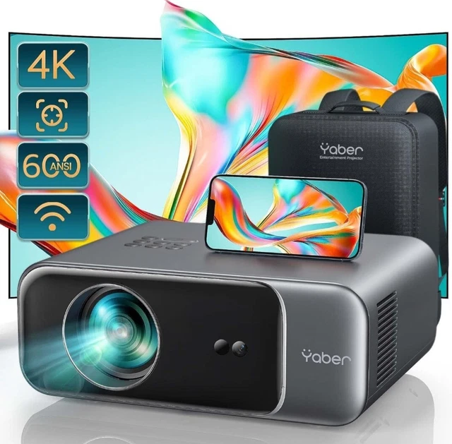 Auto Focus/Keystone] Vidéoprojecteur 4K WiFi 6 Bluetooth 28000 Luens