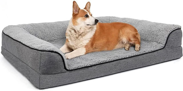 Orthopedic Dog Bed, Bolster Couch Dog Bed for Large Dogs, Removable Washable Cov