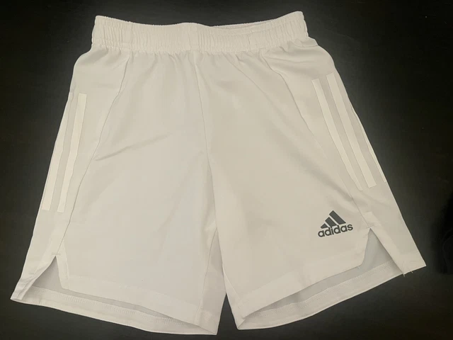 adidas Primeblue Athletic Shorts Youth Small 9-10 White Black Gym Tennis Shorts